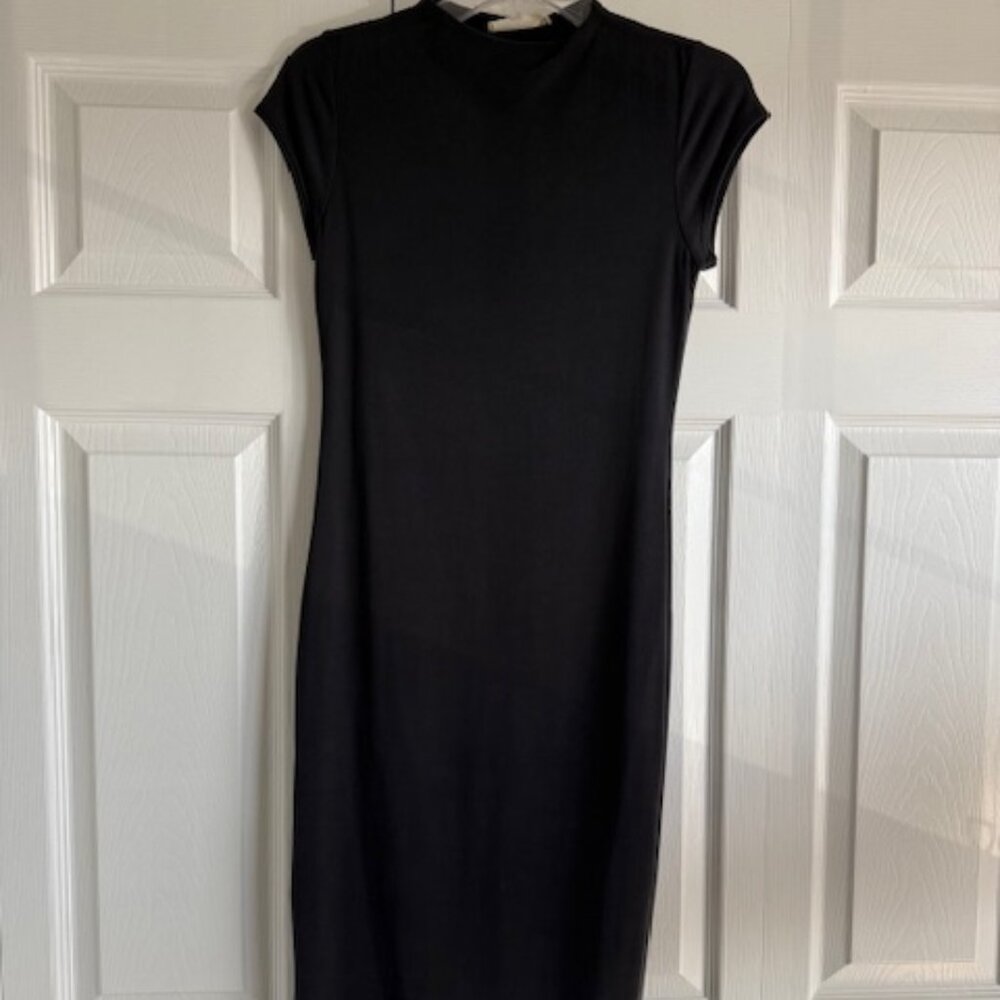 NWT Mikey & Joey Bodycon Cap Sleeve Tee Shirt Dress Black Size M
